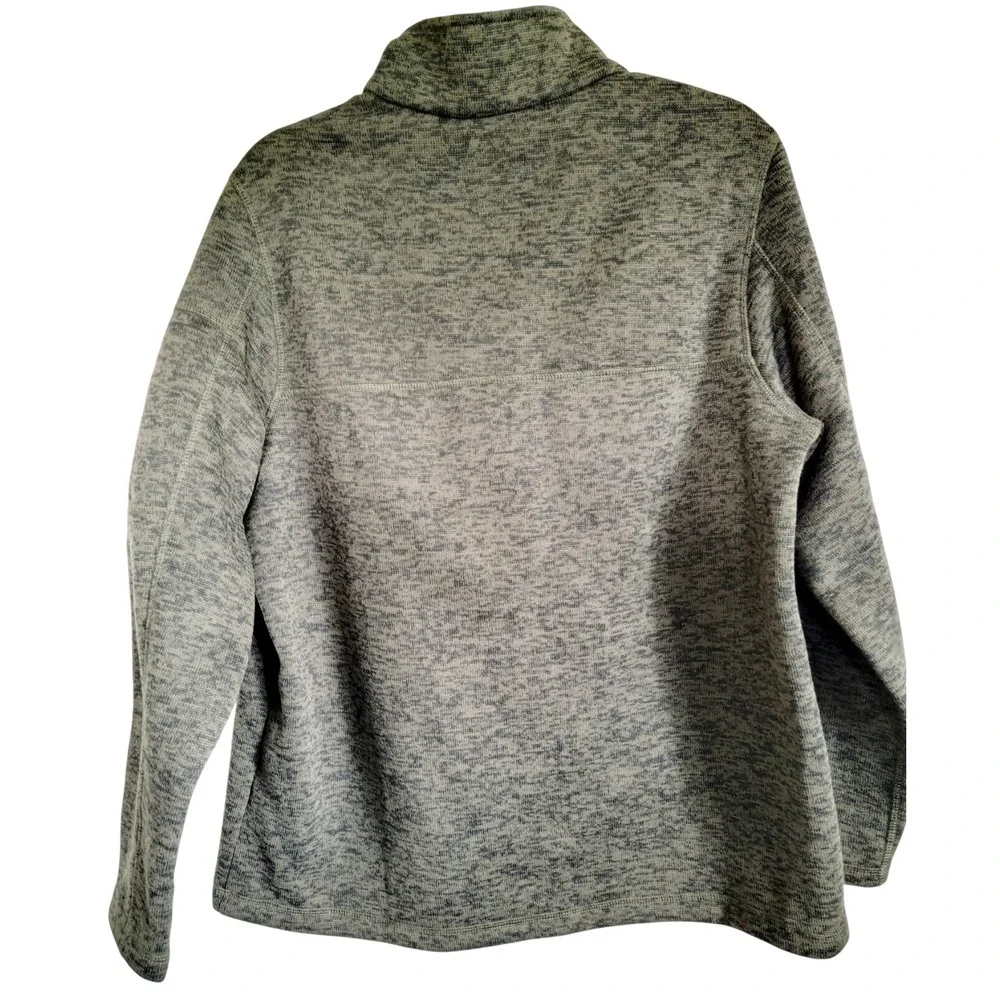 Lands End Mens XL Quarter Zip Fleece Pullover Sweater Olive‎ Green Heather